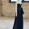 LILA'S STYLE GOWN BLACK SHIMMER WITH SIDE BOW & SIDE SLIT
