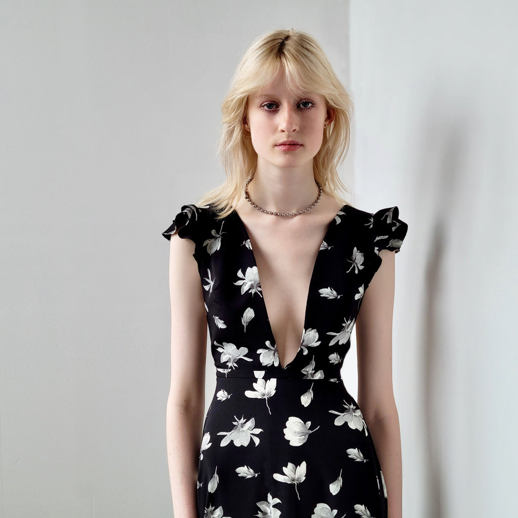 NORA'S STYLE GOWN WITH FLORAL PRINT