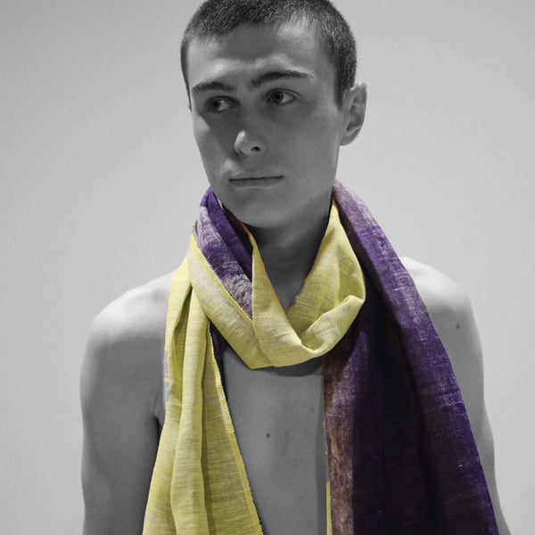 ADISSA YELLOW PURPLE SCARF